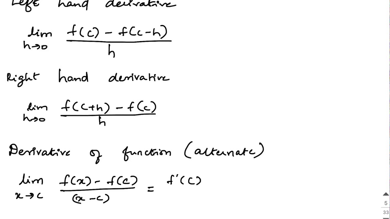 Lec 09 Left Hand Derivatives And Right Hand Derivative YouTube lec-09-left-hand-derivatives-and-right-hand-derivative-youtube
