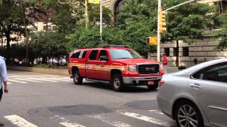 FDNY BATTALION CHIEF 11, GIVES ME A THUMBS UP, TAKING UP AFTER CALL ON W. 76TH ST. IN MANHATTAN.