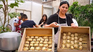 How to Cooking Uzbek Manti in a Wooden Box for a Steam!