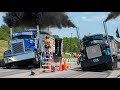 This is INSANITY! LOADED Uphill SEMI DRAG RACING! Unc&#39;s Semi Stampede June 2025. 