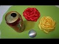 COMO FAZER ROSA DE TECIDO BOLEADA NA LATINHA #EcoArte