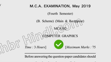 2019 Dcrust MCA 4th Sem Computer Graphics Question Paper