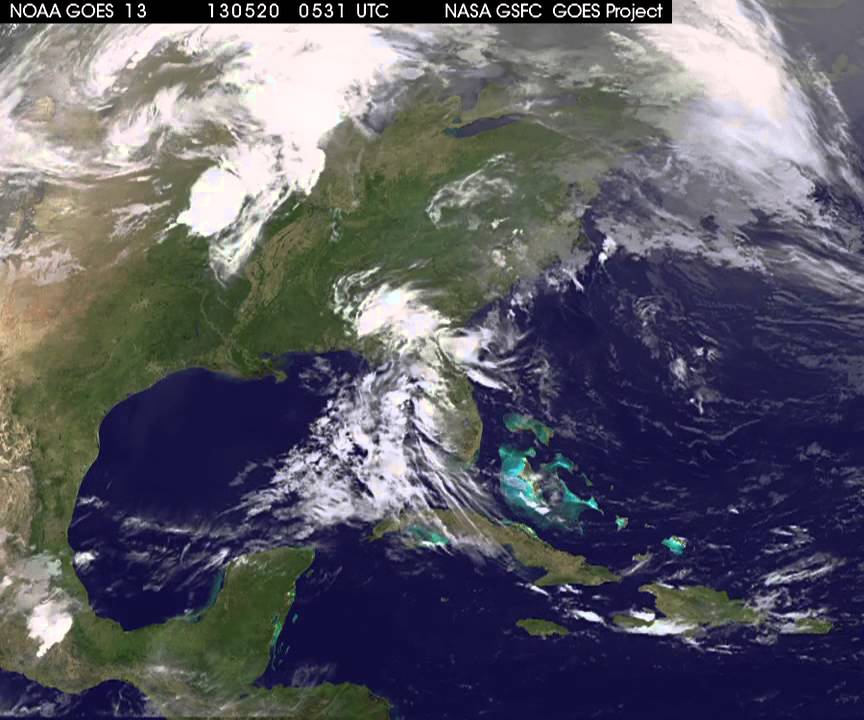 GOES 13 Satellite Animation Showing Tornado Outbreak of May 19-20, 2013