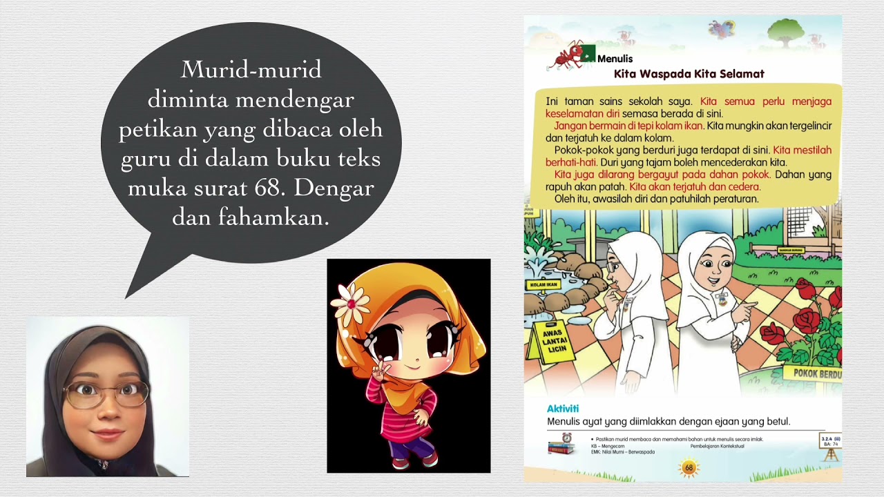 Bahasa Melayu Tahun 1 Unit 11 Kita Selamat Di Sini Tajuk Kita Waspada Kita Selamat Youtube