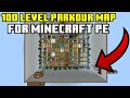 100 level Parkour map for Minecraft Pocket edition and bedrock edition