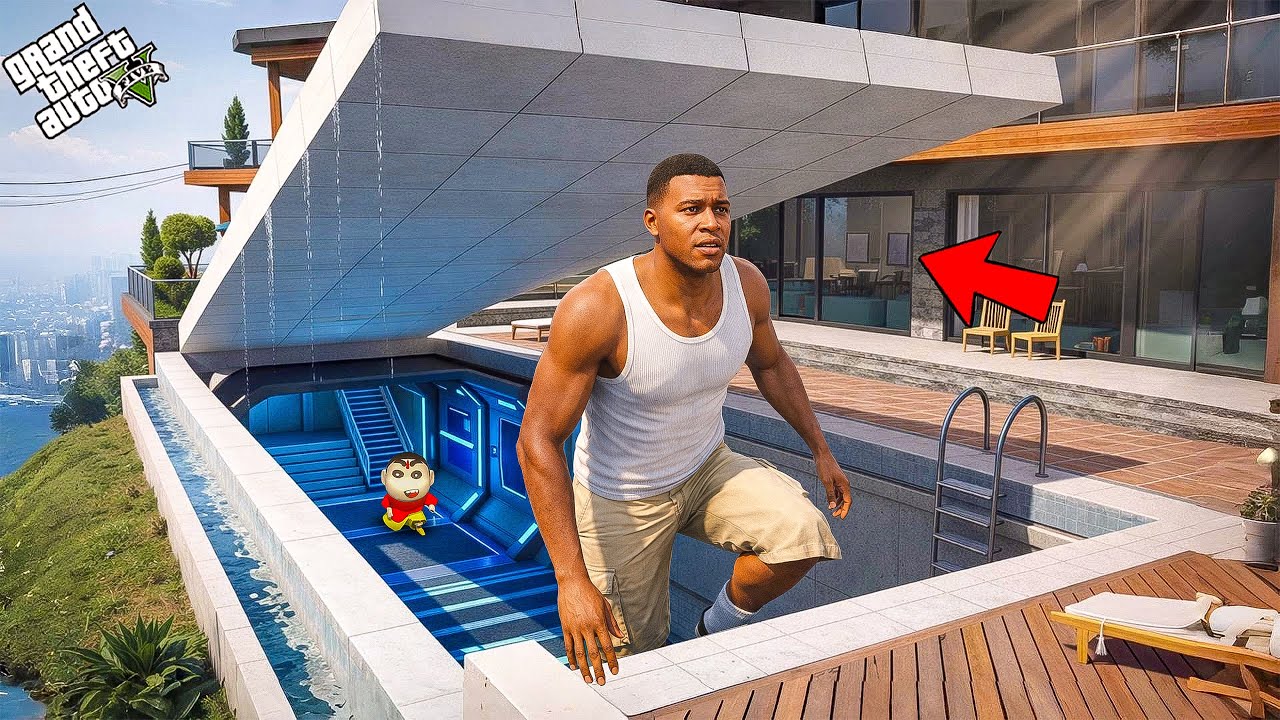 GTA V: Franklin And Shinchan Explores The Most Secret Hidden Base Ever In GTA 5 Telugu | 