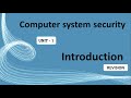 Computer System Security Basics: Introduction to CSS (Unit 1) π