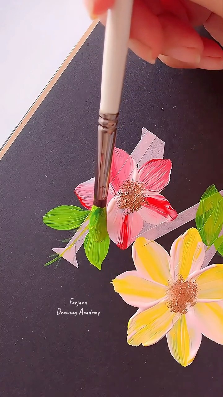 M Letter Floral painting #painting #art #shorts