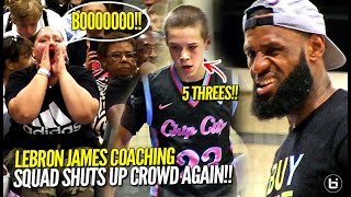 LeBron James COACHING Bronny James Jr. \& Blue Chips SHUTS UP Crowd Again!!