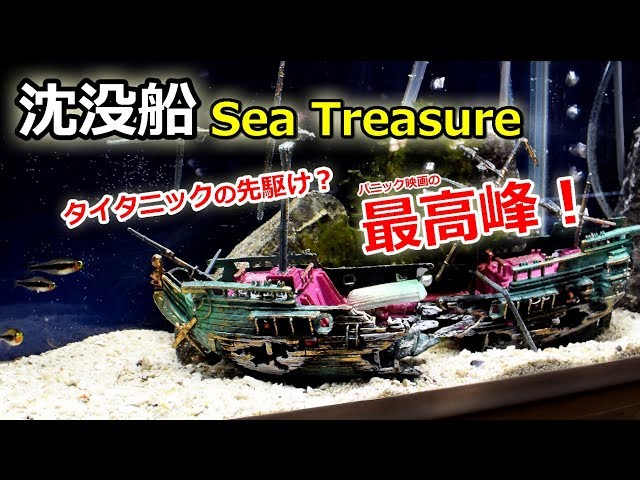 水槽に沈没船！かなりリアルだった！Water tank to the sunken ship ...