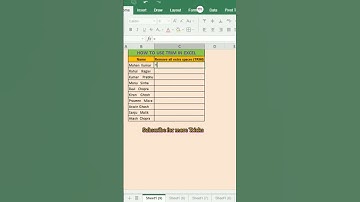 TRIM Function in Excel #shortsvideo #shorts