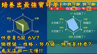 【寶可夢 朱/紫】看完這部直接懂 ! 如何培育最強寶可夢? 5V6V是什麼?個體值、性格、特性和努力值是什麼?  #寶可夢朱紫 #pokemon