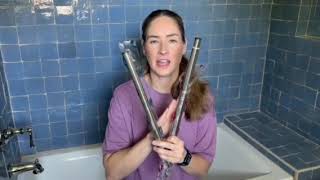 Easy Install Tension Curtain Rod - Shower Curtain Rod, 32-80 inch Adjustable Spring Tension