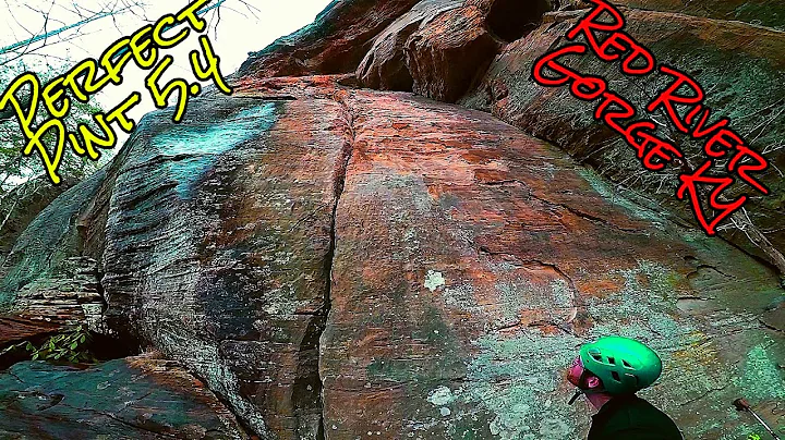 Trad climbing Perfect Pint in Red River Gorge KY in PMRP