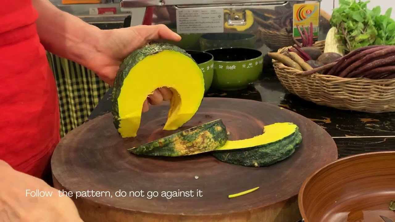 Cutting Techniques. Slicing Cut. Pumpkin