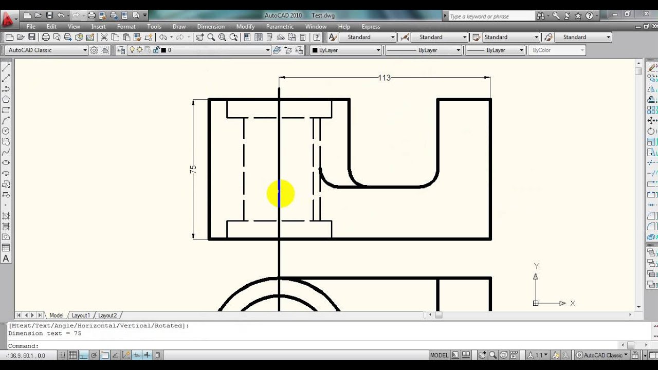 3 Memberikan Dimensi Gambar 2 Autocad 2010 Teknik