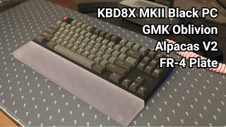KBD8X MKII Ink Black PC w/ Alpacas V2 on FR-4 Plate GMK Oblivion Typing Sound