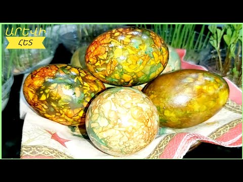 Ինչպես Ներկել Զատիկի Ձուն.Мраморные яйца.Как покрасить яйца на Пасху.How To Dye Easter Eggs.