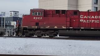 WINTER TRAINS CP Westbound Stacks at Dorval Ramps Day After Blockades