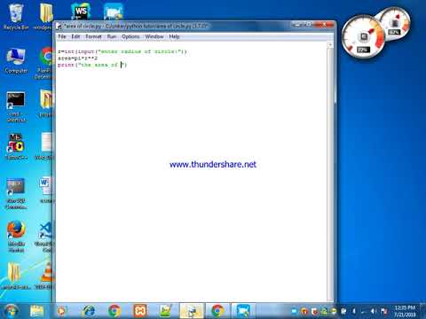 python simple program to find raduis of circle.