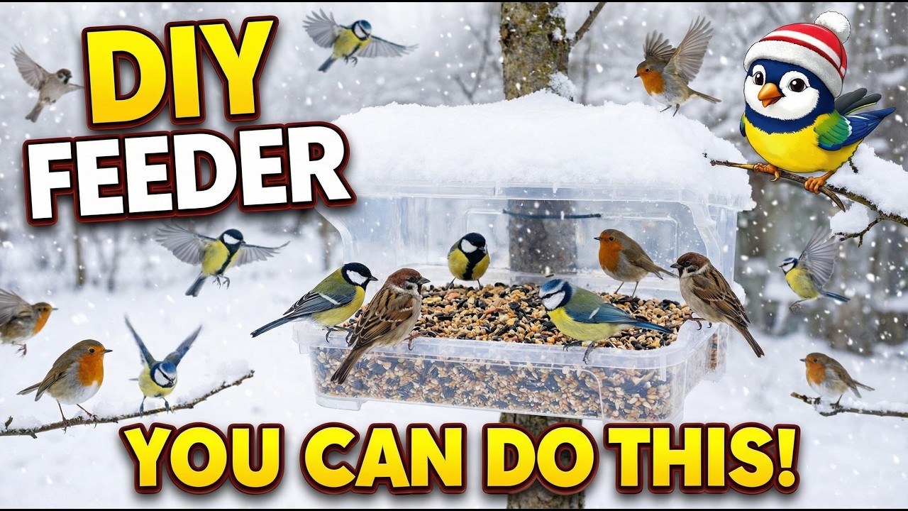 Birds Came Instantly 🐦 Simple DIY Winter Bird Feeder - YouTube