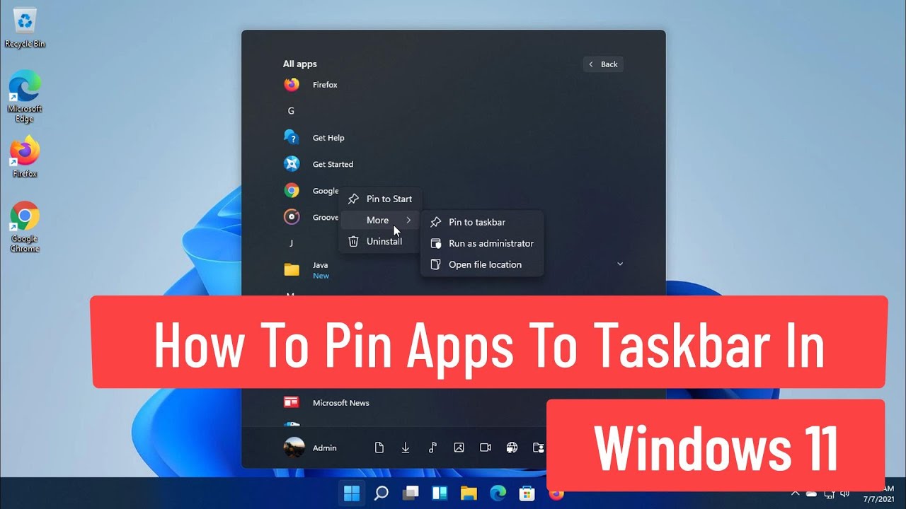 How To Pin Apps To The Taskbar In Windows 11 Techviral | Images and ...