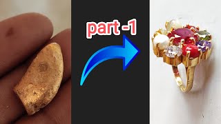 Part-1/2 Pure Gold Navratna Ring Making। । Learn how to make this। 24K Gold Jewellery Making। screenshot 4