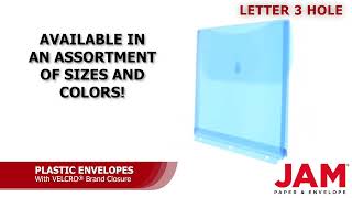 Clear Letter 3 Hole Plastic Envelope w VELCRO Brand