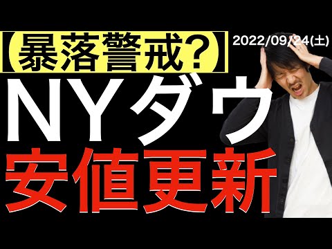 【暴落警戒？】NYダウが年初来安値更新！週明けの日本株は？