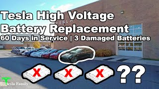 Tesla High Voltage Battery Replacement | 60 Days in Service | 3 Damaged Batteries | One Year Later