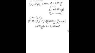 General Chemistry - Dilutions