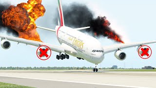 A380 Pilot Emergency Landing With Fired Engines [XP11] by airddiction 3,608 views 3 months ago 5 minutes, 18 seconds