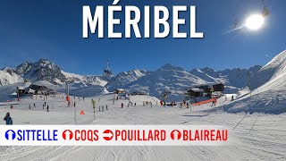 Skiing pistes 'Sittelle', 'Coqs', 'Pouillard' and 'Blaireau' in Méribel, Les 3 Vallées