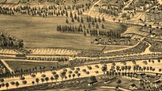 Glens Falls New York 1884 Panoramic Bird's Eye View Map 6969