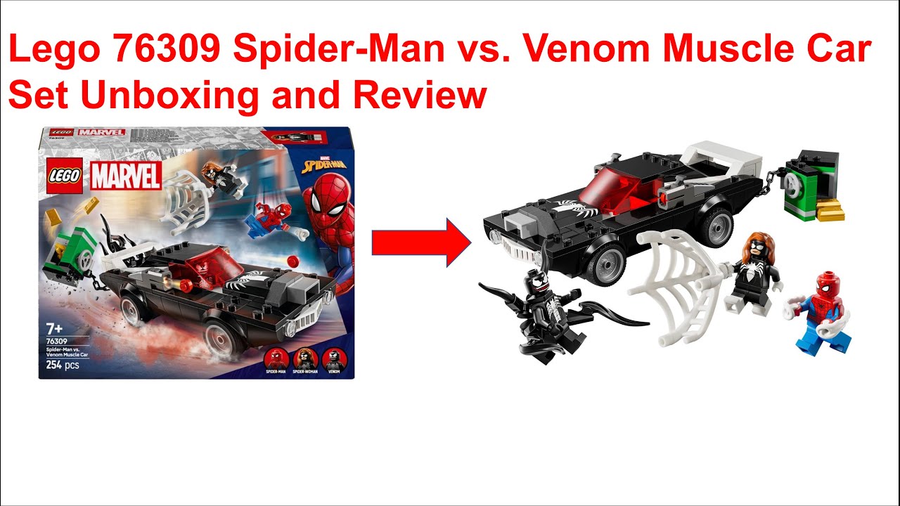 LEGO 76309 SPIDER-MAN VS. VENOM MUSCLE CAR SET Unboxing and Review