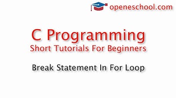 C Programming Basics - Break Statement In For Loop