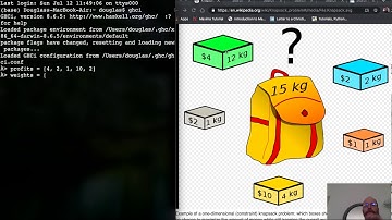 Knapsack Problem in Haskell for Discrete Math Classes at Oakton Community College in Illinois, USA..