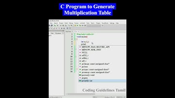 C Program to Generate Multiplication Table | C Programming Logic