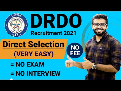 DRDO Recruitment 2021 | Direct Selection (Very Easy) | No Exam, Interview, FEE | Apprenticeship
