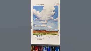 How to paint watercolor clouds ☁️ #watercolorpainting #arttutorial #watercolor