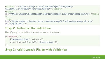 How to Validate Dynamic Content in Bootstrap Modal Popup