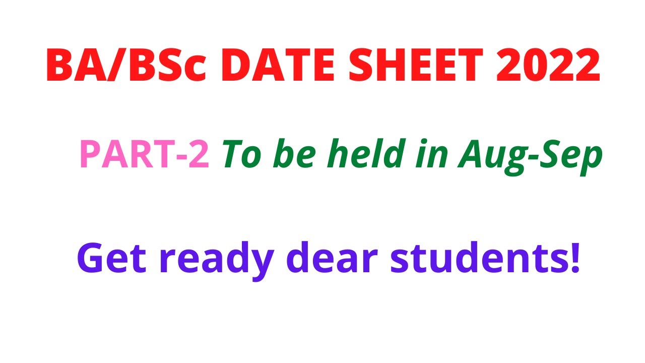 BA BSc part 2 date sheet 2022 YouTube