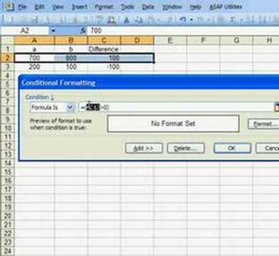 Excel: Conditional formatting based on value in another cell