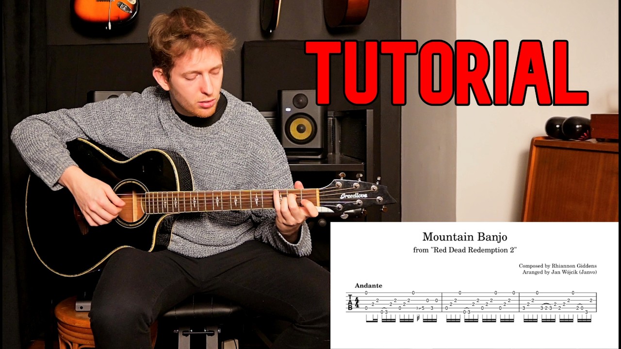 How to play Mountain Banjo (from RDR 2) on guitar - TUTORIAL