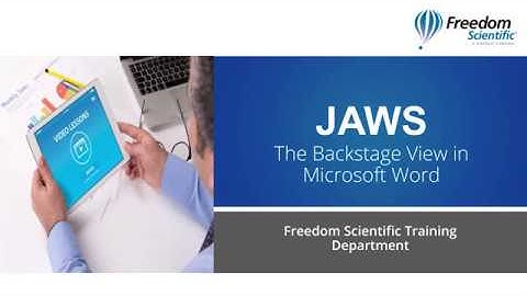 The Backstage View in Microsoft Word with JAWS