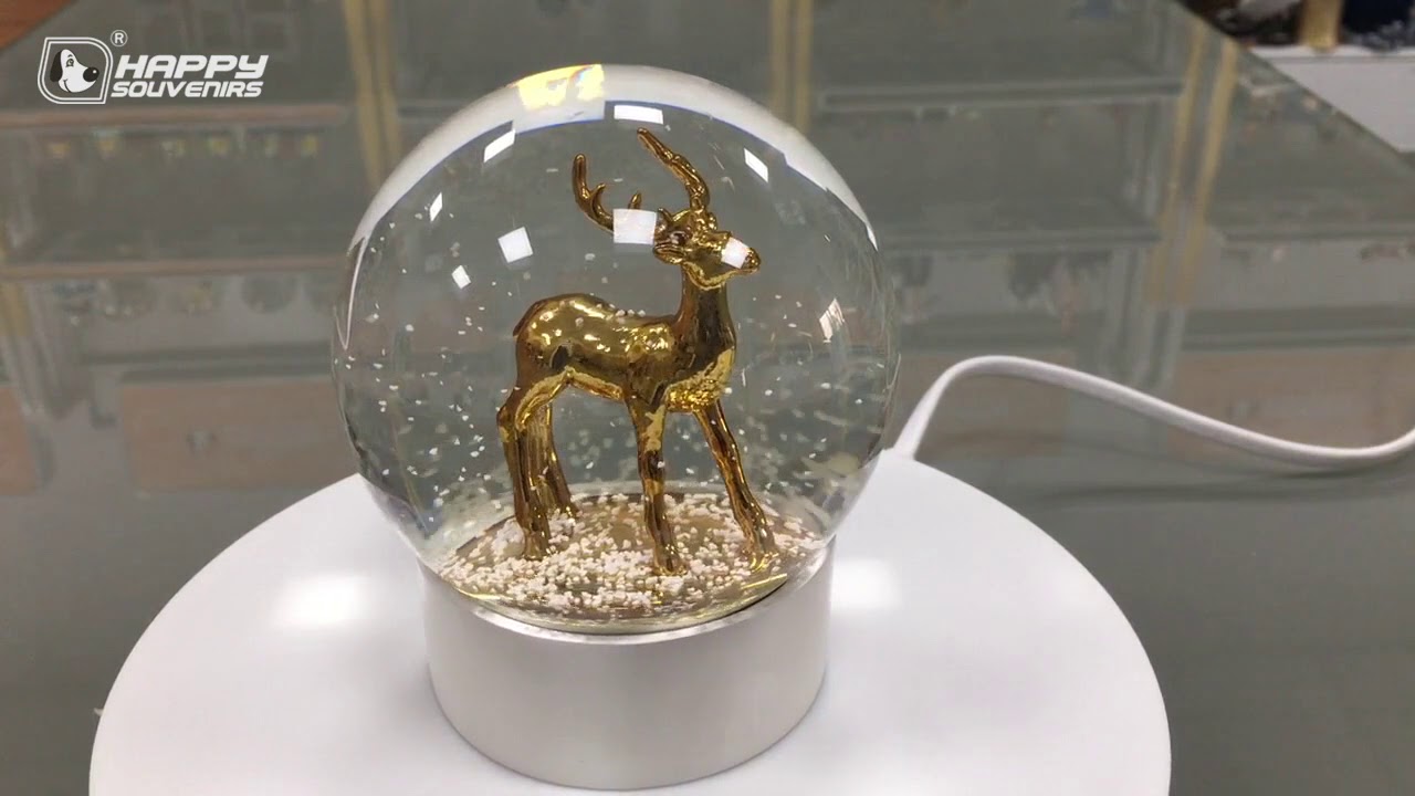Simple Style Christmas Elk Electroplate Snow Globe Gift Decoration ...