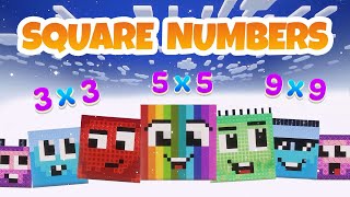 Square Numbers Song | Math Songs for Kids | Minecraft Numberblocks