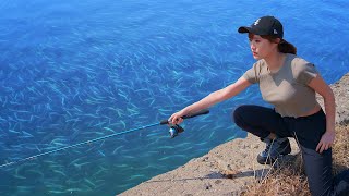 If you drop 100 fishing gear on a school of fish that fills the sea ...