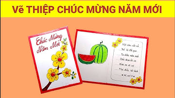 Vẽ thiệp chúc mừng năm mới - Vẽ thiệp tết | cách làm thiệp tết | Drawing happy new year | KC zit