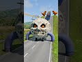 Long City Buses vs Drain Pipe Crash - BeamNG.drive #shorts #bus